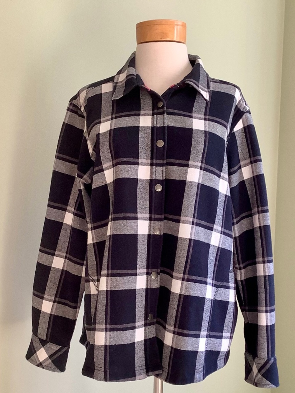 Orvis Black and White Plaid Snap-Down Shirt